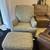 Ethan Allen Club Lounge Chair and Ottoman Gray Upholstered Armchair 13 thumbnail