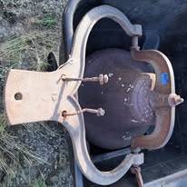 Vintage #3 Cast Iron Farm House Dinner Bell with clapper and yoke 1