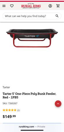 Trough Feeder 5’ Basically Brand New 1