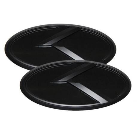 Kia blacked out “K” emblems 2x front and rear pair 1