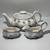 Arnel's white tea set with purple flowers - teapot sugar creamer 1 thumbnail