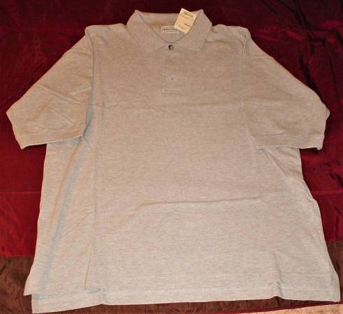 St. John's Bay Classic Gray Polo shirt Men's Large 100% cotton NEW! 1