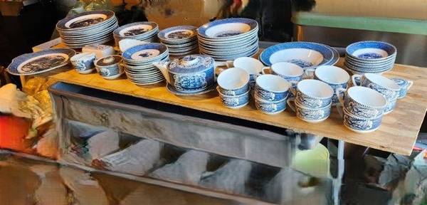 Currier & Ives Old Gristmill by Regal U.S.A. China Dishes 88 pcs
