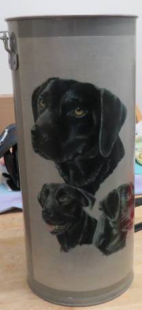 Black Labs Umbrella/Cane Stand Handcrafted 1