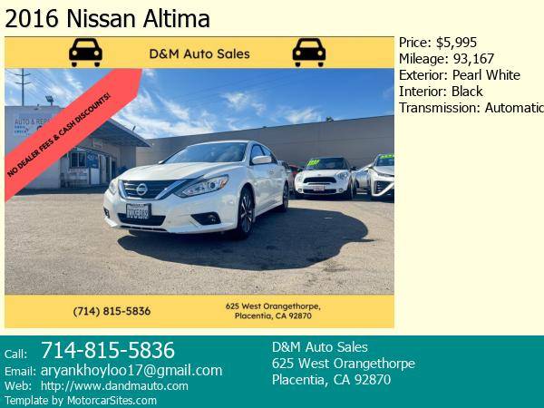 2016 NISSAN ALTIMA WITH 93,167 MILES AND 24 SERVICE RECORDS 1