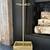 Vintage 4-pc. Brass Gold Fireplace Tool Set, Poker Shovel Broom Stand 7 thumbnail