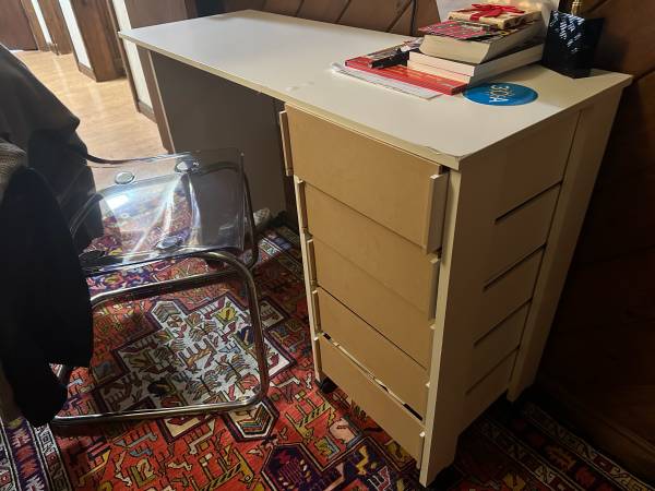 New Folding Desk/Craft cart w 5 drawers (image is assembled unit) 1