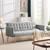 New Grey Mid Century Futon. Velvet Sofa Bed with Armrests, Gold Metal 1 thumbnail