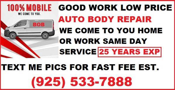 🚨 Affordable Mobile body dent repair text me a pic fast free estimate 1