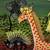 Vintage African Folk Art Painting on Canvas of Animals 5 thumbnail