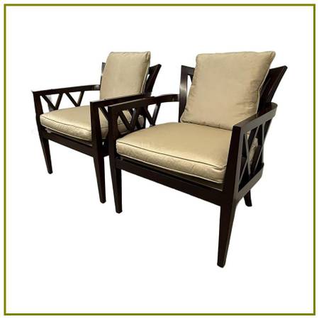Barbara Barry For Baker Furniture Double X Armchairs, Pair 1