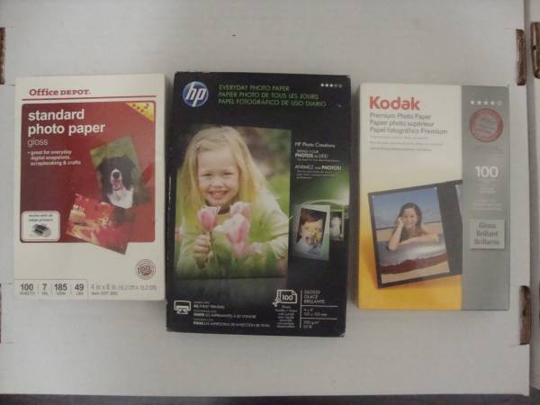 (3) - 100 Count - Gloss 4 X 6 Photo Printing Paper - (New) 1
