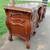FANCY HAND-CARVED MAHOGANY VANITY & PAIR CHERRY ROCOCO BEDSIDE TABLES 22 thumbnail