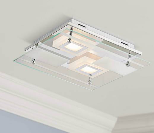 Possini Euro Reese 13 1/2" Wide Modern Glass LED Ceiling Light 1