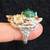 Dark Green Malachite Ring with 2 Small Garnets - Size 8.5 3 thumbnail