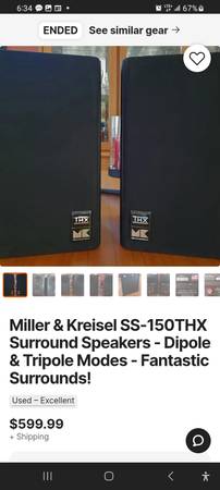 MK Miller & Kreisel SS-150THX Tripole surround speakers made in U.S.A. - $340 (Anchorage)63470278454017123