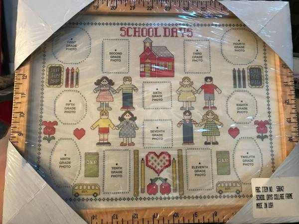 School Days collage frame, 12" x 15" 1