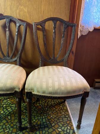 Free 4 antique Sheraton style dining chairs, need TLC 1