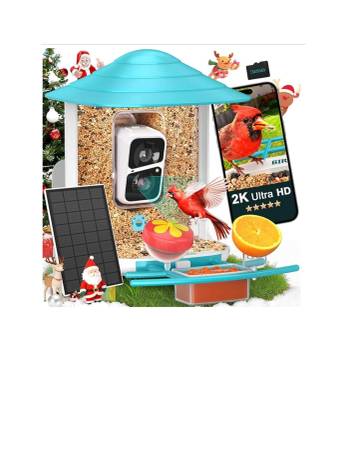Birdsnap TUC Smart Bird Feeder with Camera 2K HD, Solar Panel 64GB SD 1