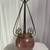 Vintage MCM Hollywood Regency Pink & Gold Lamp - Brass Plate Scrolls 2 thumbnail