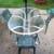 WHITE OUTDOOR GLASS TABLE WITH UMBRELLA 1 thumbnail