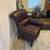 Burgundy Leather Club Parlor Chair Scroll Back Lee Industries Made USA 2 thumbnail