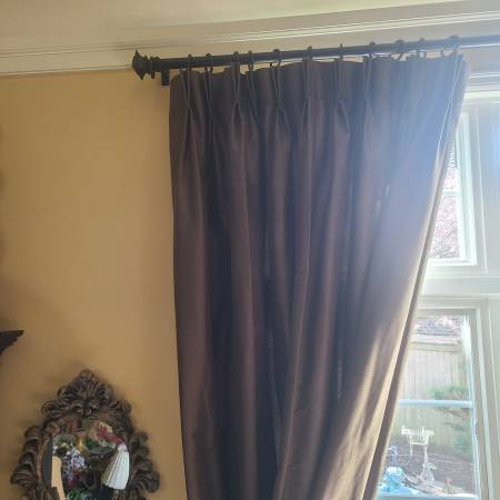 Restoration Hardware Paneles de cortinas francesas de seda Dupioni marrón chocolate - $200 (Mukilteo)63471460819203122