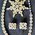 Vintage ICE Glass Crystal Rhinestone Necklace Pin Brooch Earrings Set 1 thumbnail