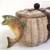 Vintage ceramic teapot eddy bauer trout fish basket 1 thumbnail