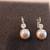 MARIANA Double Stone Large Pearl and Clear Stone Earrings 4 thumbnail