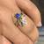 Natural Diamonds and Natural Sapphire 14K Gold White Gold Ring (Size 6 8 thumbnail
