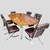 1970s Pace Collection Burl Wood Chrome Table and 6 Vintage Acme chair 19 thumbnail