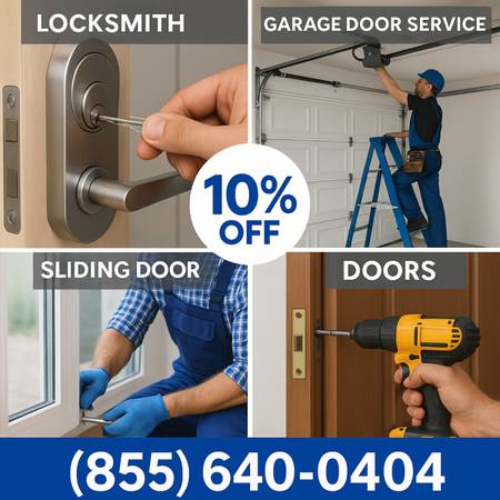 🔐 Locksmith • Garage Door Repair • Sliding Door • Door Service – Call 1