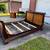 Vintage Queen Size Dark Walnut Low Profile Sleigh Bed w/Nightstand 2 thumbnail