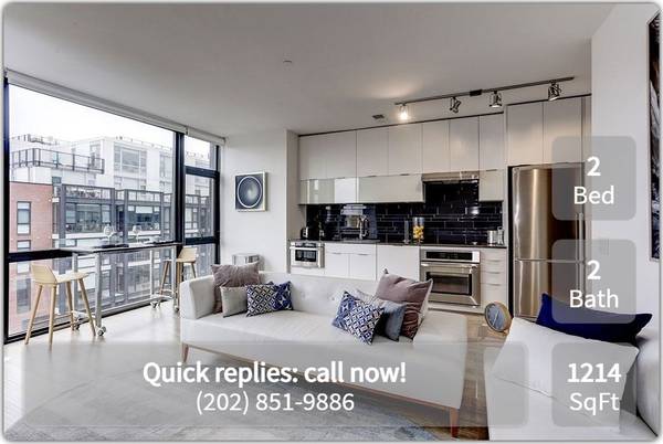 $3,745 / 2br - 1214ft2 - 2 Bed / 2 Bath available at The Shay. Pets Welcome! (Washington - Shaw -  D.C.)64040193187713121