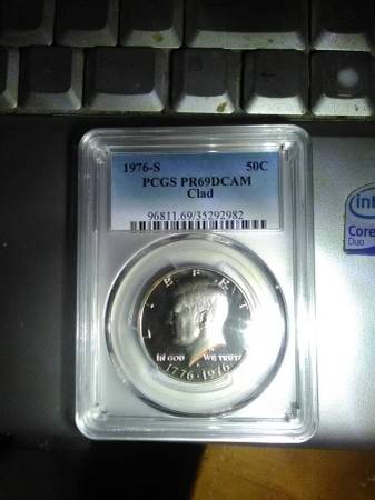 1976-S PCGS PR69DCAM DDR FS801 CLAD BICENTENNIAL Gold Toned KENNEDY1/2 1