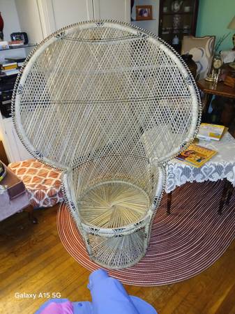 Wicker Vintage Peacock Chair 1