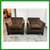 Pottery Barn Dark Brown Velvet Chairs + Ottoman, Set Of Three 7 thumbnail