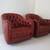 2 Mid century Italian Tufted  Leather Club  Chairs Red 1 thumbnail
