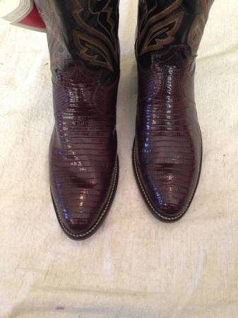 Size 10.5 Justin Lizard Skin Exotic Boots 1