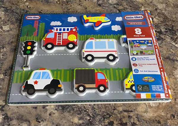 NEW Little Tikes Chunky Wood Puzzle - Transportation Theme 1
