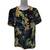 ECI New York Women Black Multi Color Floral Short Sleeve Top NWOT Medi 1 thumbnail