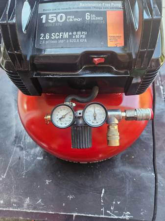 Compresor Porter Cable de 6 galones, reconstruido - $80 (Ripon)63470292288641121