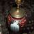 LAMP 1970's Vintage Red White Blue Oriental Floral Glass Ceramic Light 2 thumbnail