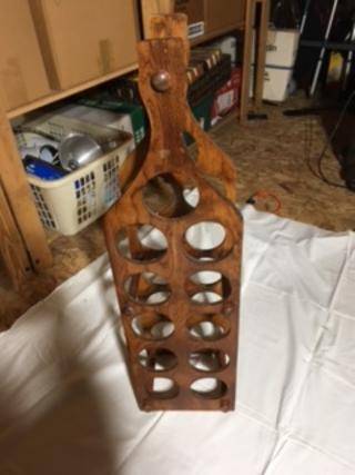 Vintage Wine Bottle Shaped Wooden Wine Rack 1