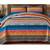 Queen Boho Stripe Light-Weight Reversible Bed Set 3-Pc EUC 4 thumbnail