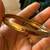 Solid Yellow Gold Bangle open from the side with Beautiful Design 11 thumbnail