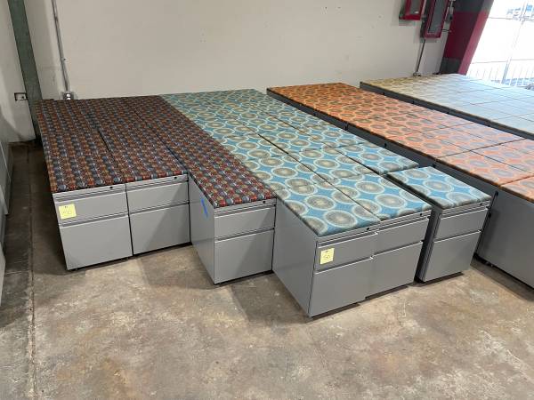 Nice Office Rolling 2 Dr. Vertical File Cabinets w/ Seat Topper! Only $50 ea! 1