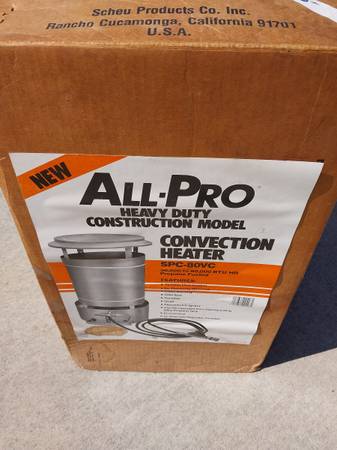 ALL PRO HEAVY DUTY CONSTRUCTION MODEL PROPANE HEATER NIB 1
