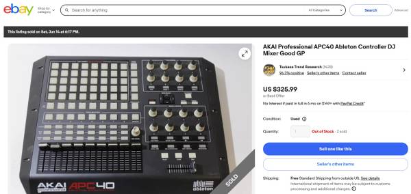 AKAI Professional APC40 Ableton Controller DJ Mixer 1